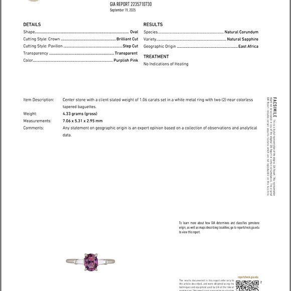 TIFFANY & CO. GIA CERTIFIED NATURAL 1.36CTS DIAMOND SAPPHIRE PLATINUM RING - Picture 15 of 15